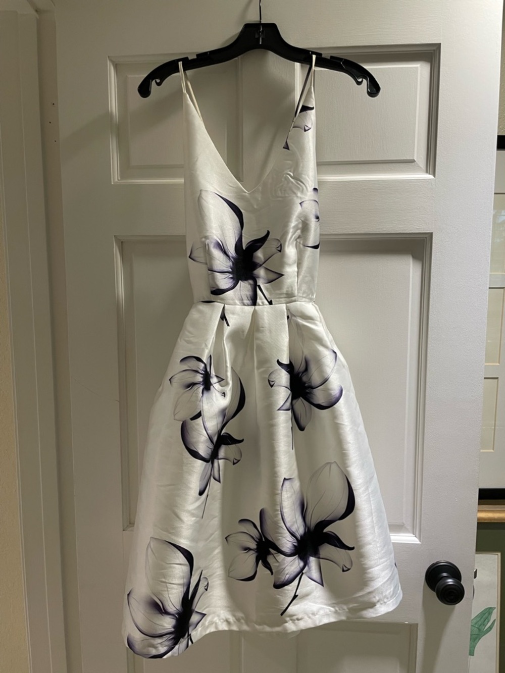 White Floral V-Neck Fit & Flare Dress